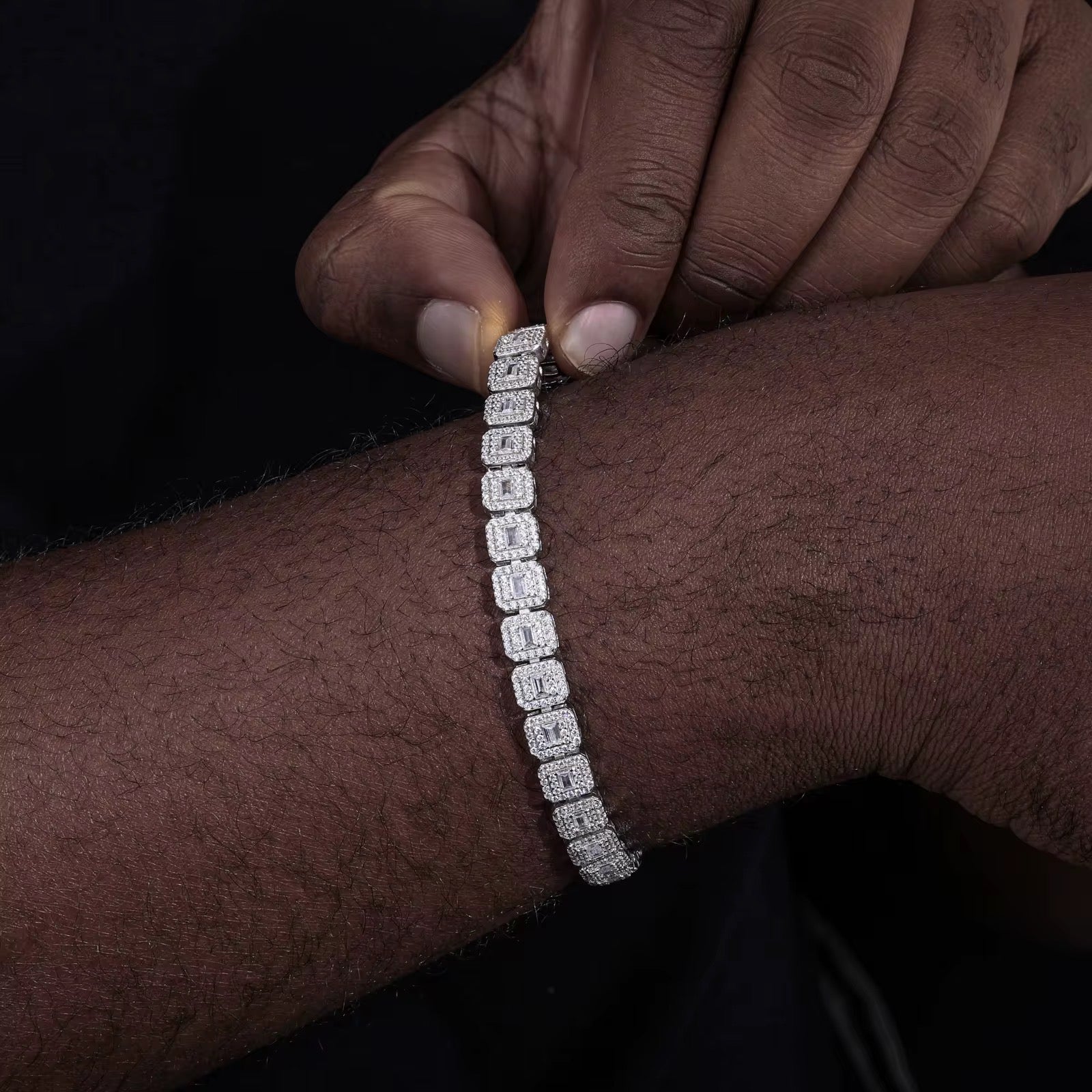 Bracelet "Stellar Ice" moissanite - 7.5mm
