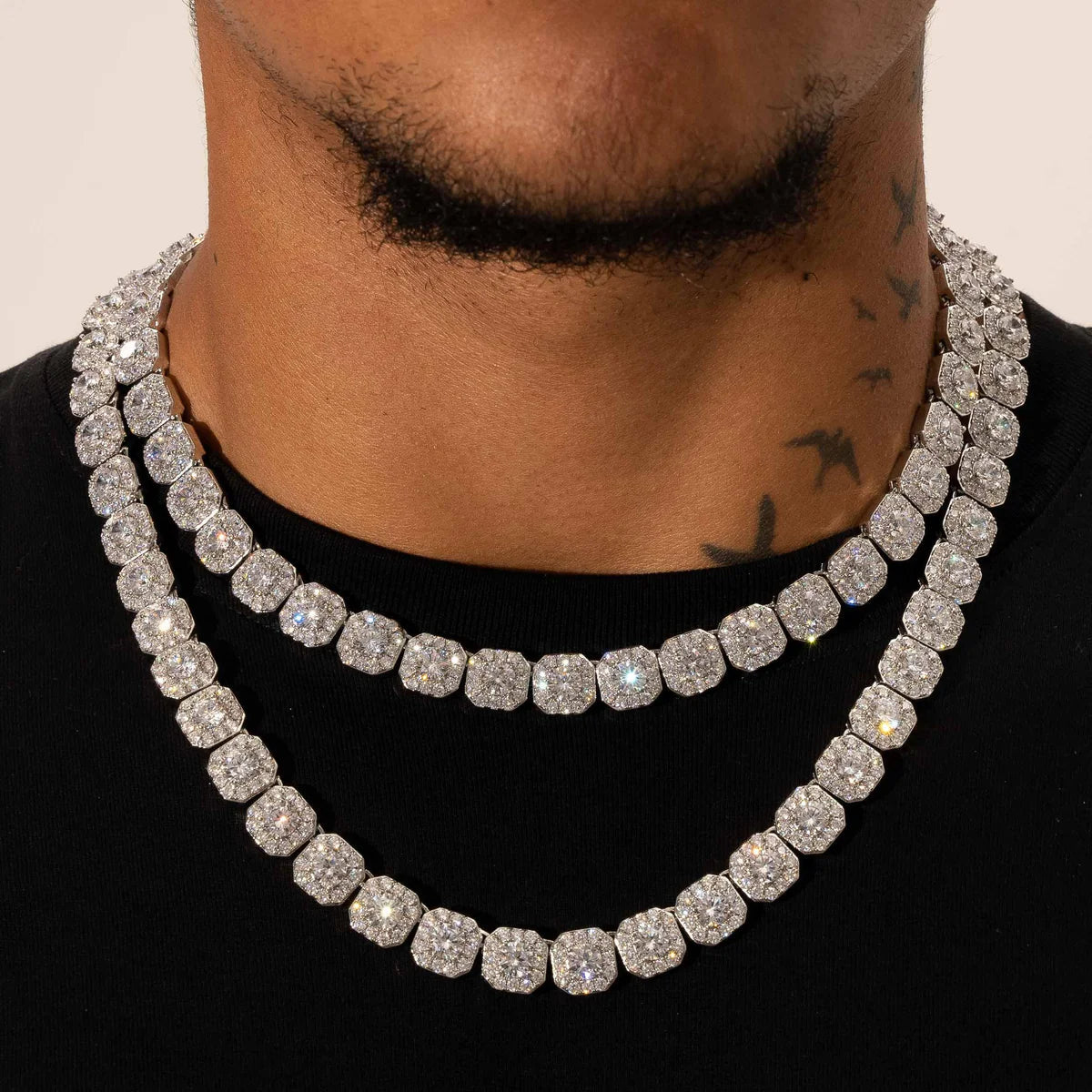 Chaine "Nebula" - tennis 10mm (plaqué argent)