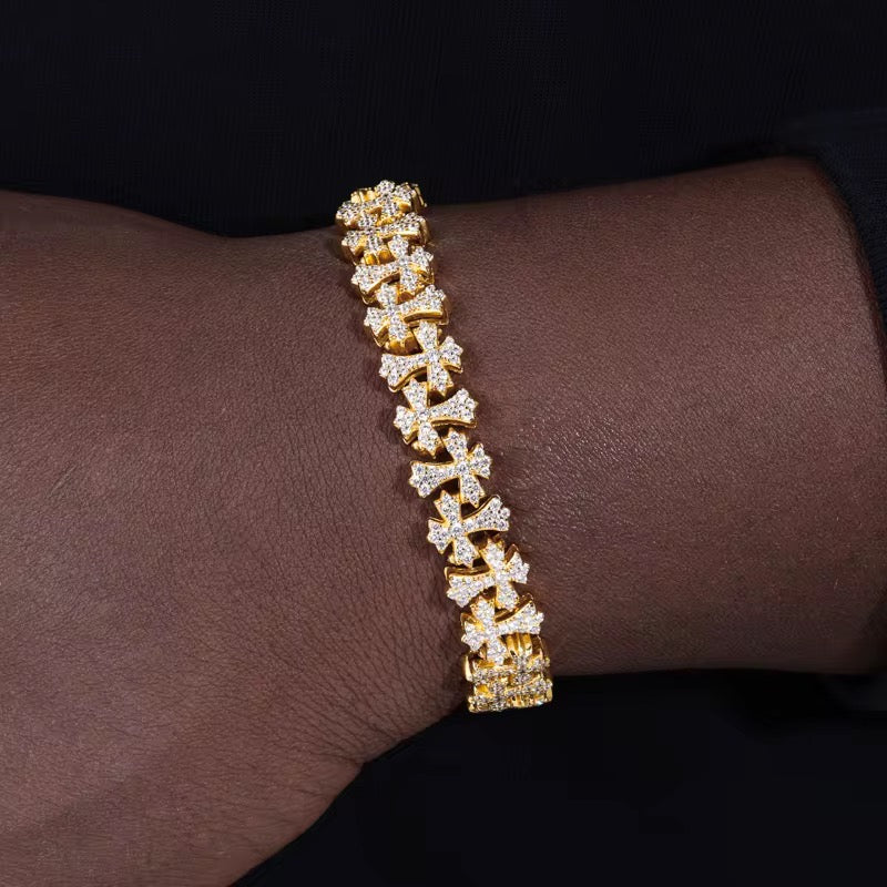 Bracelet "Cross Divine" en moissanite