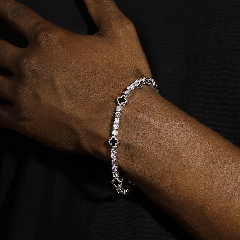 Bracelet "Clover" en moissanite