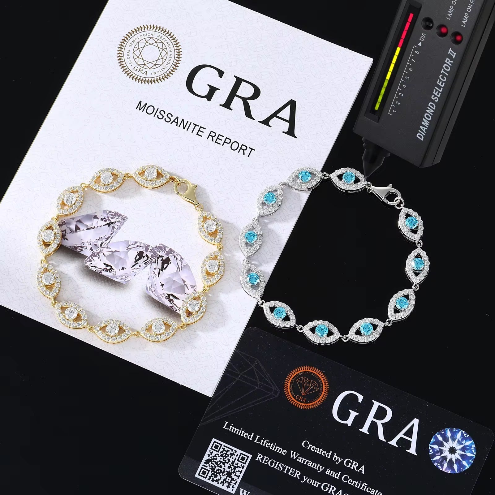 Bracelet "Evil Eye" en moissanite