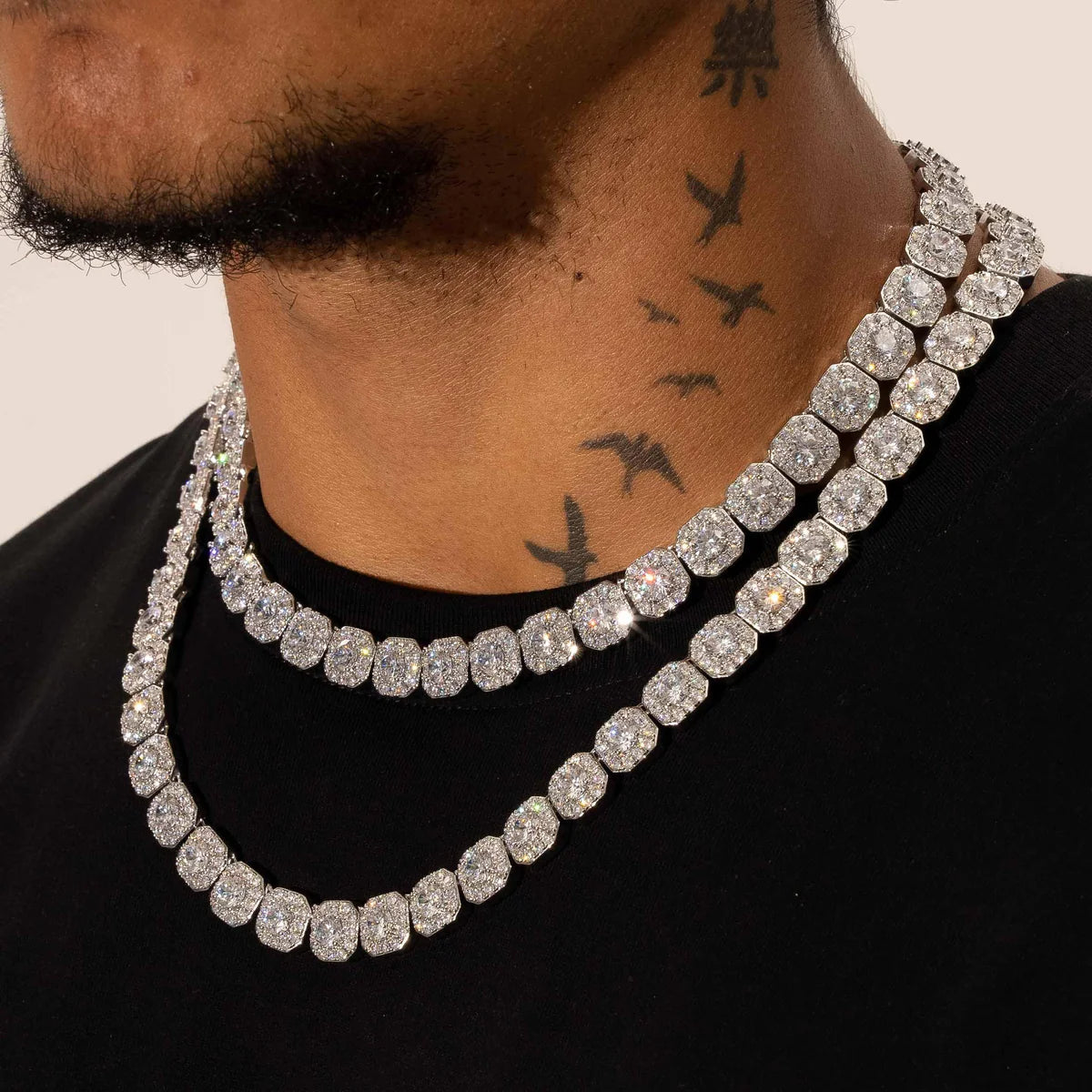 Chaine "Nebula" - tennis 10mm (plaqué argent)