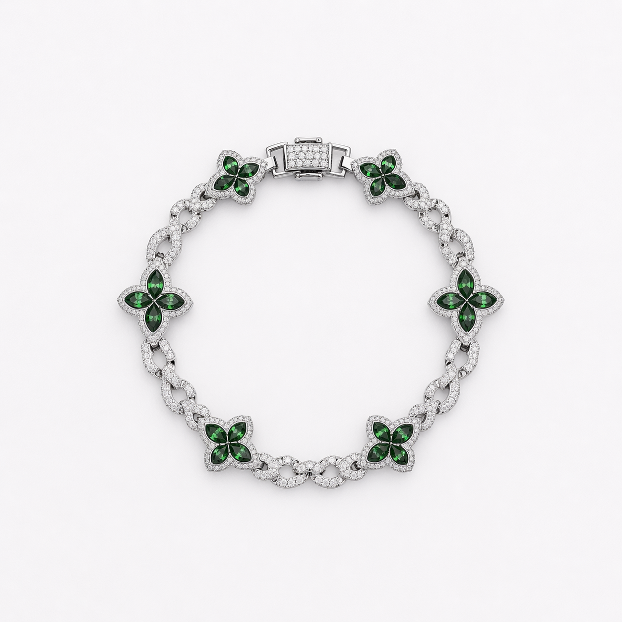 Bracelet "Lucky Leaf" - en moissanite