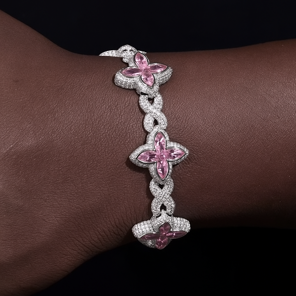 Bracelet "Lucky Leaf" - en moissanite