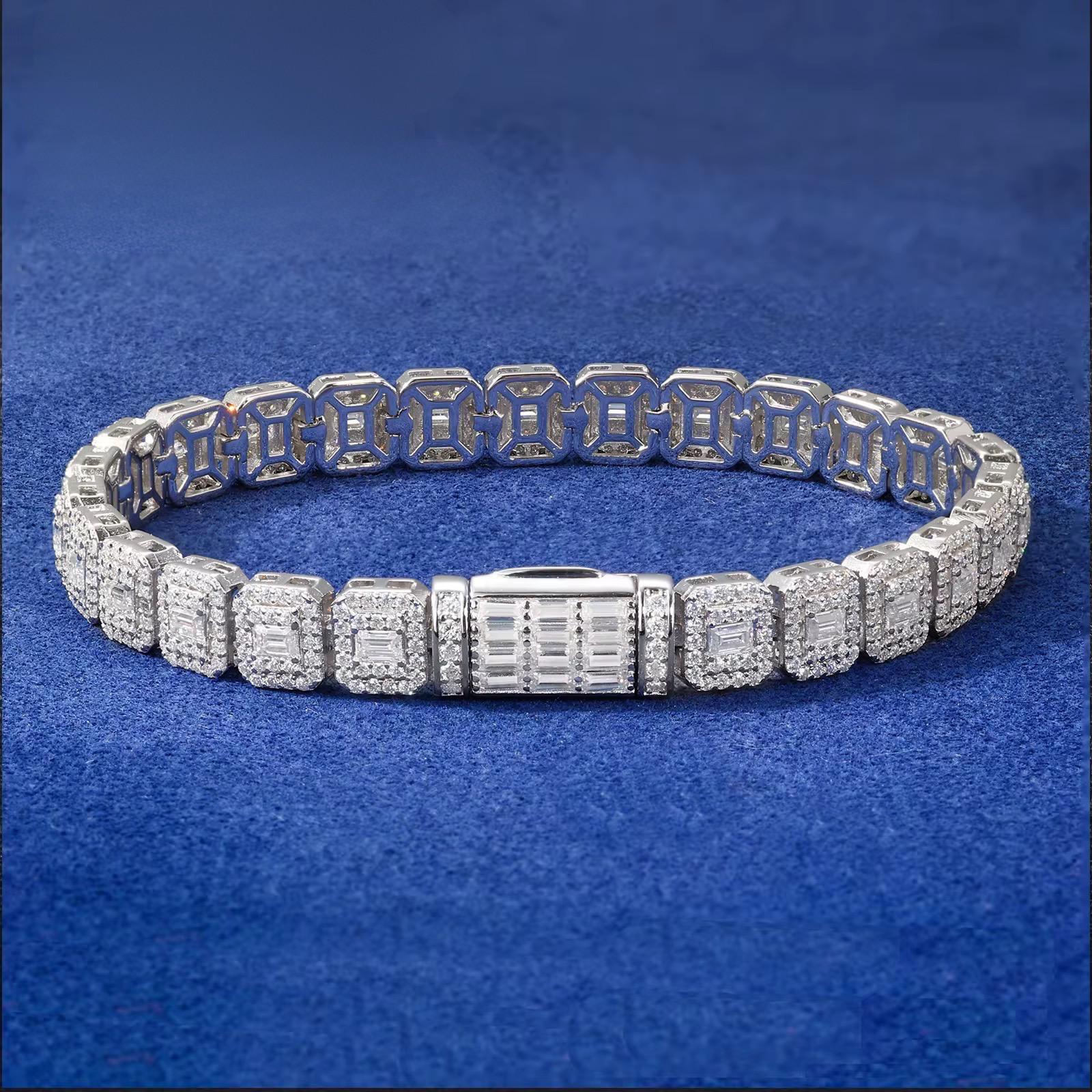 Bracelet "Stellar Ice" moissanite - 7.5mm
