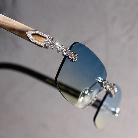 Lunettes "LXY Blue ice" - moissanite