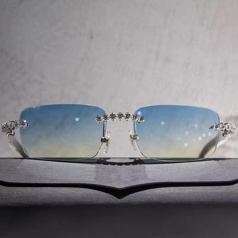 Lunettes "LXY Blue ice" - moissanite