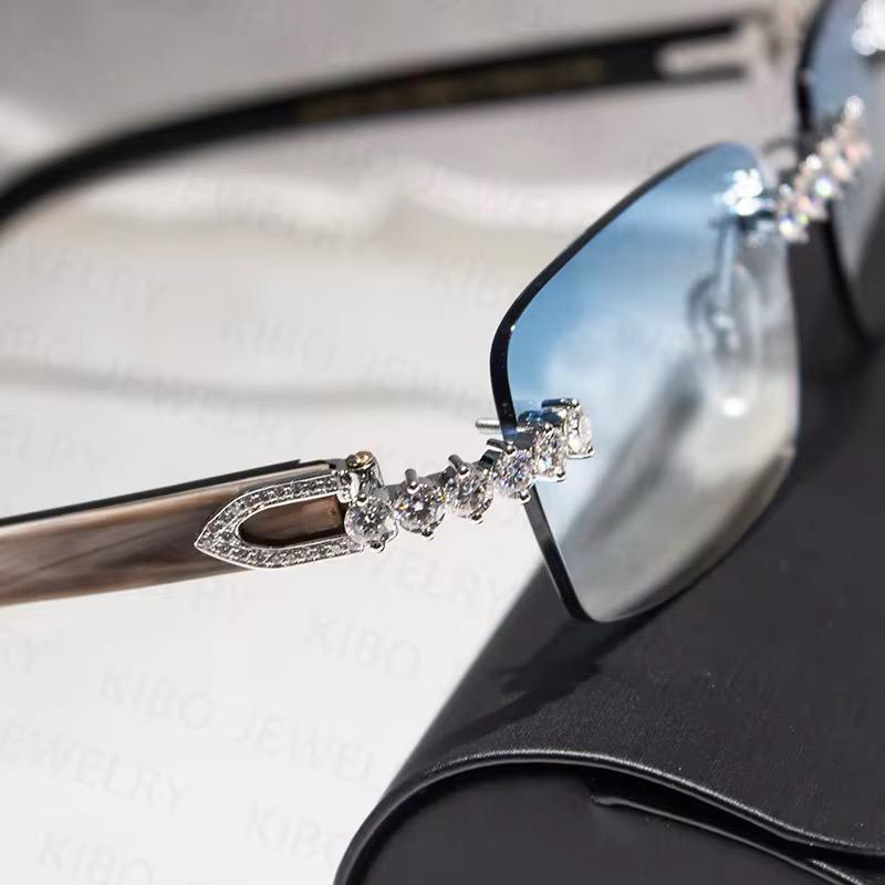 Lunettes "LXY Blue ice" - moissanite
