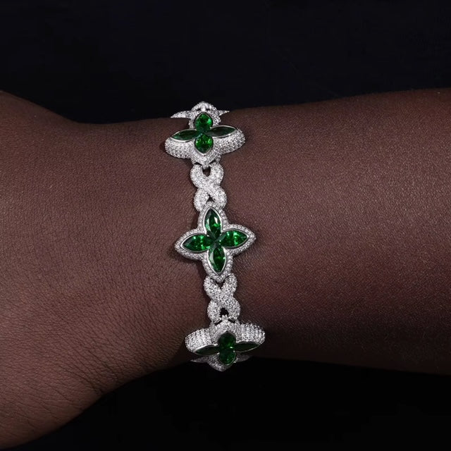Bracelet "Lucky Leaf" - en moissanite