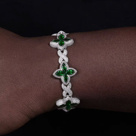 Bracelet "Lucky Leaf" - en moissanite