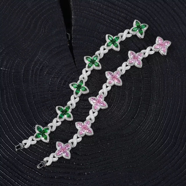 Bracelet "Lucky Leaf" - en moissanite