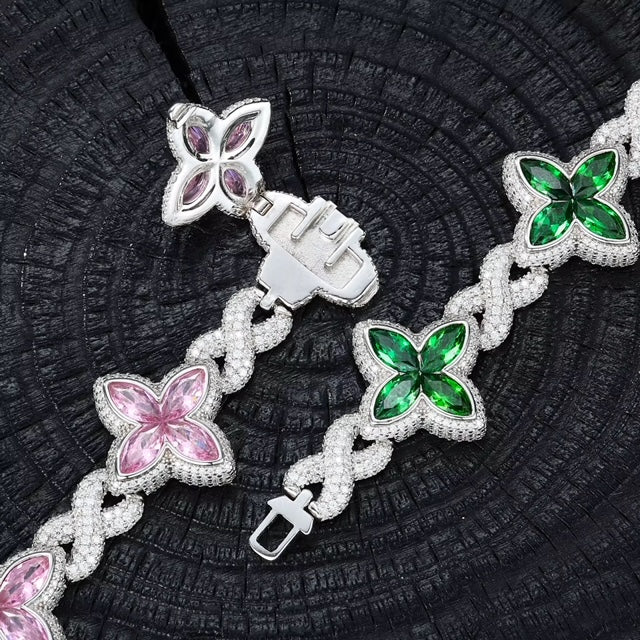 Bracelet "Lucky Leaf" - en moissanite
