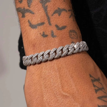 Bracelet "Glacier" - iced 10mm (plaqué argent)