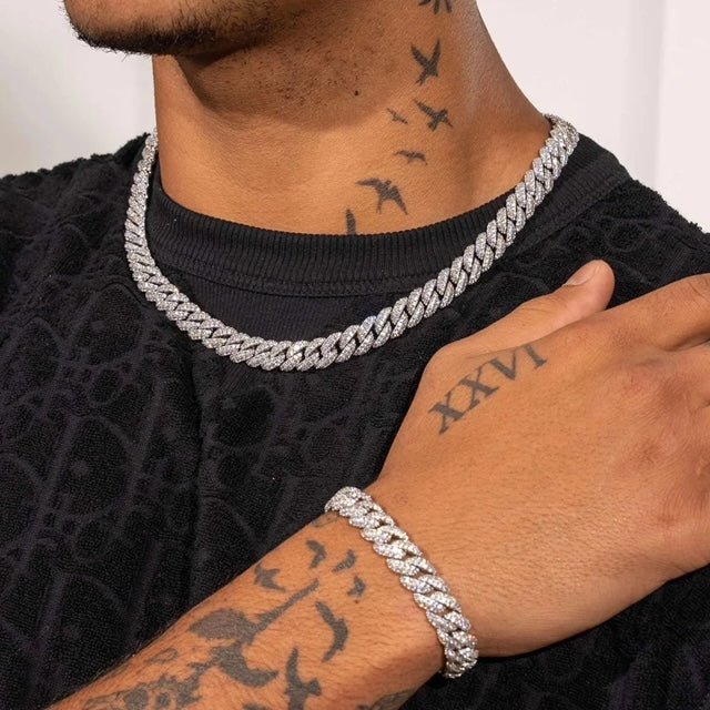 Bracelet "Glacier" - iced 10mm (plaqué argent)