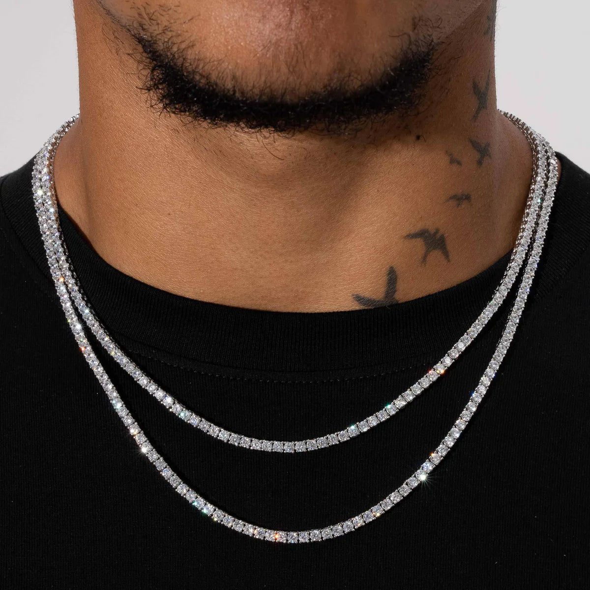 Chaine "Astra Mini" - tennis 3mm (plaqué argent)