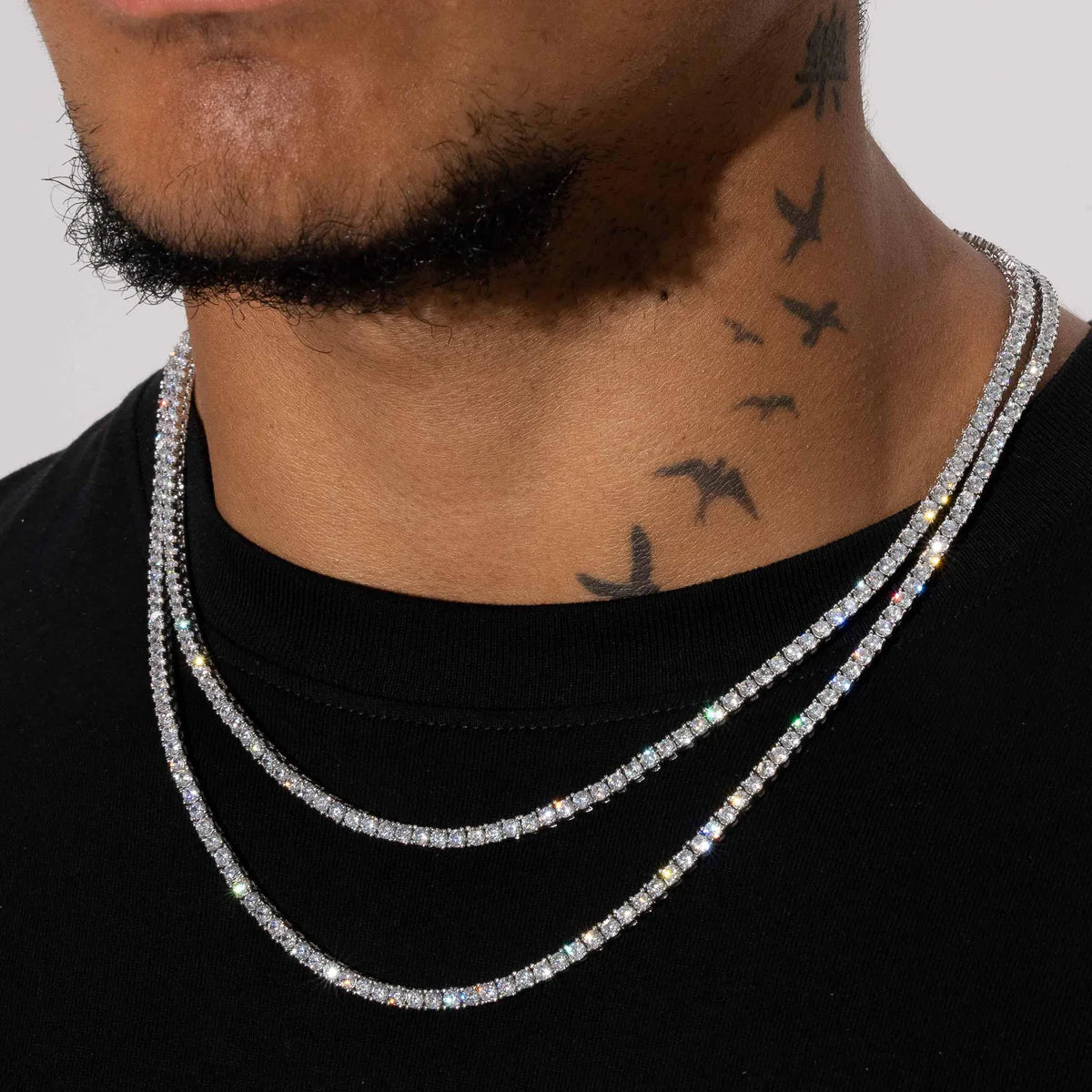Chaine "Astra Mini" - tennis 3mm (plaqué argent)