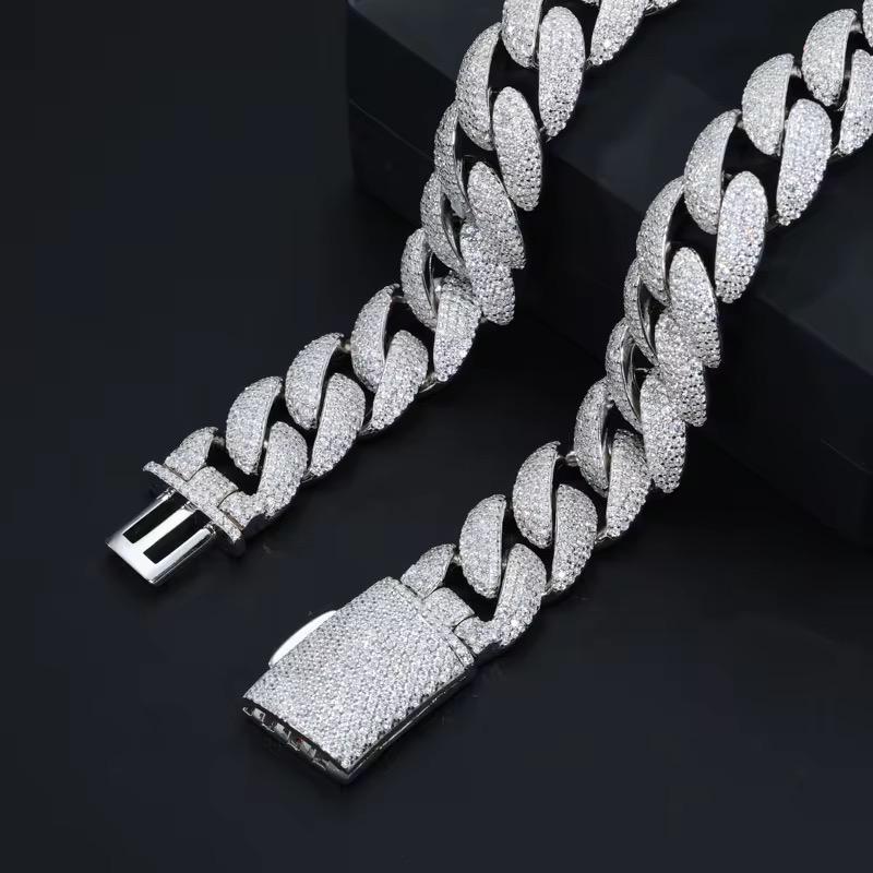 Chaines "Orion" en moissanite - cuban 18mm