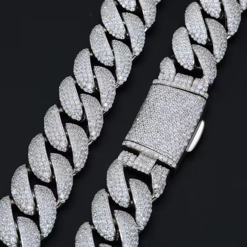 Chaines "Orion" en moissanite - cuban 18mm