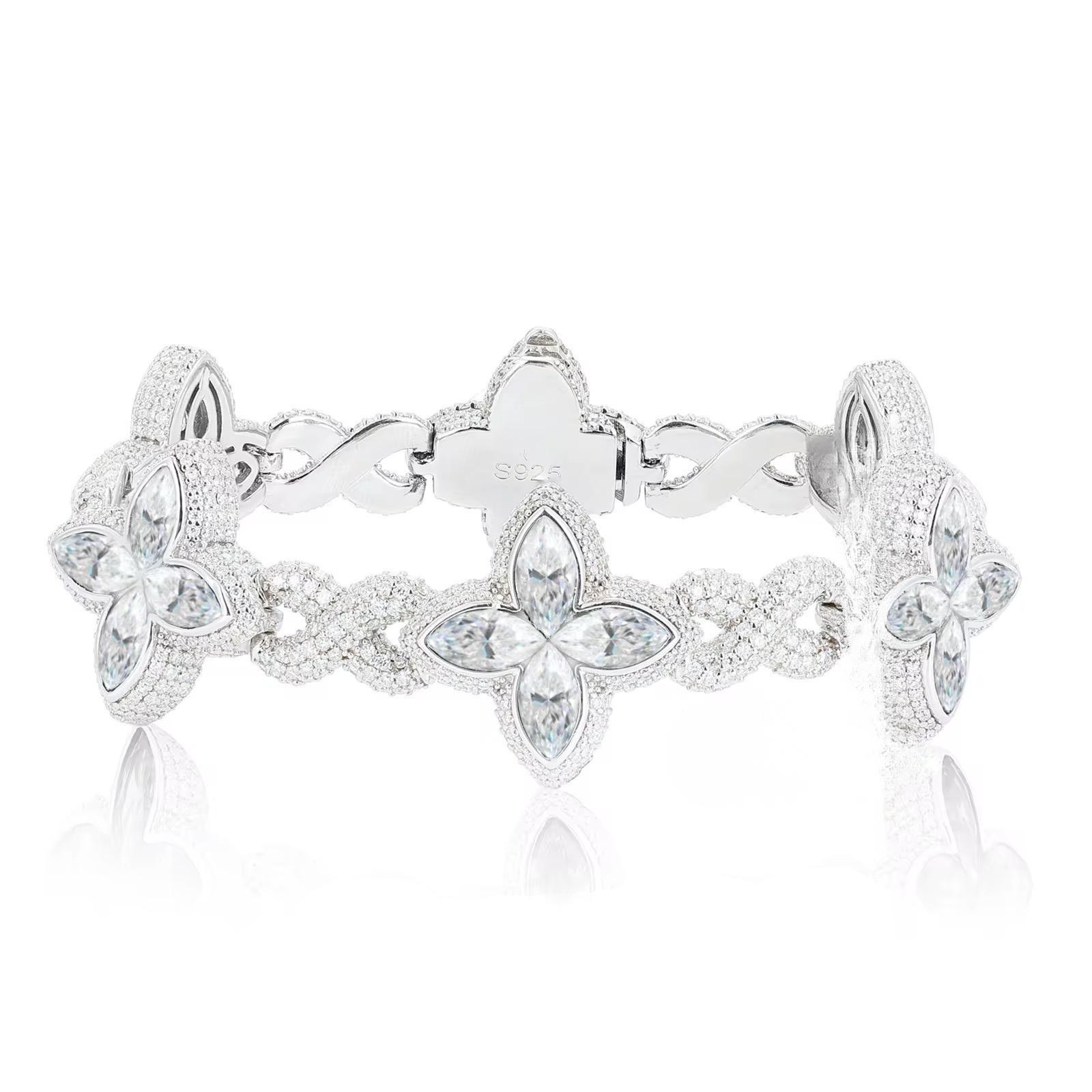 Bracelet "Lucky Leaf" - en moissanite