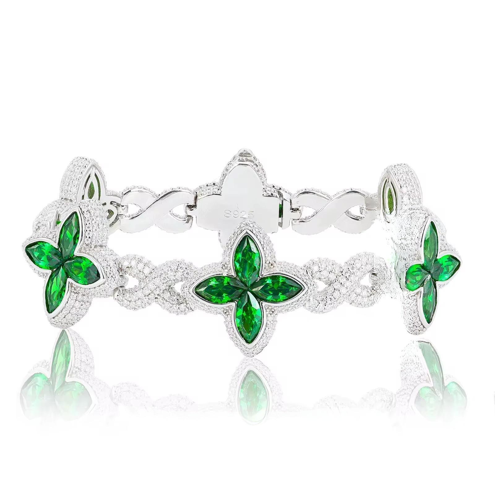 Bracelet "Lucky Leaf" - en moissanite