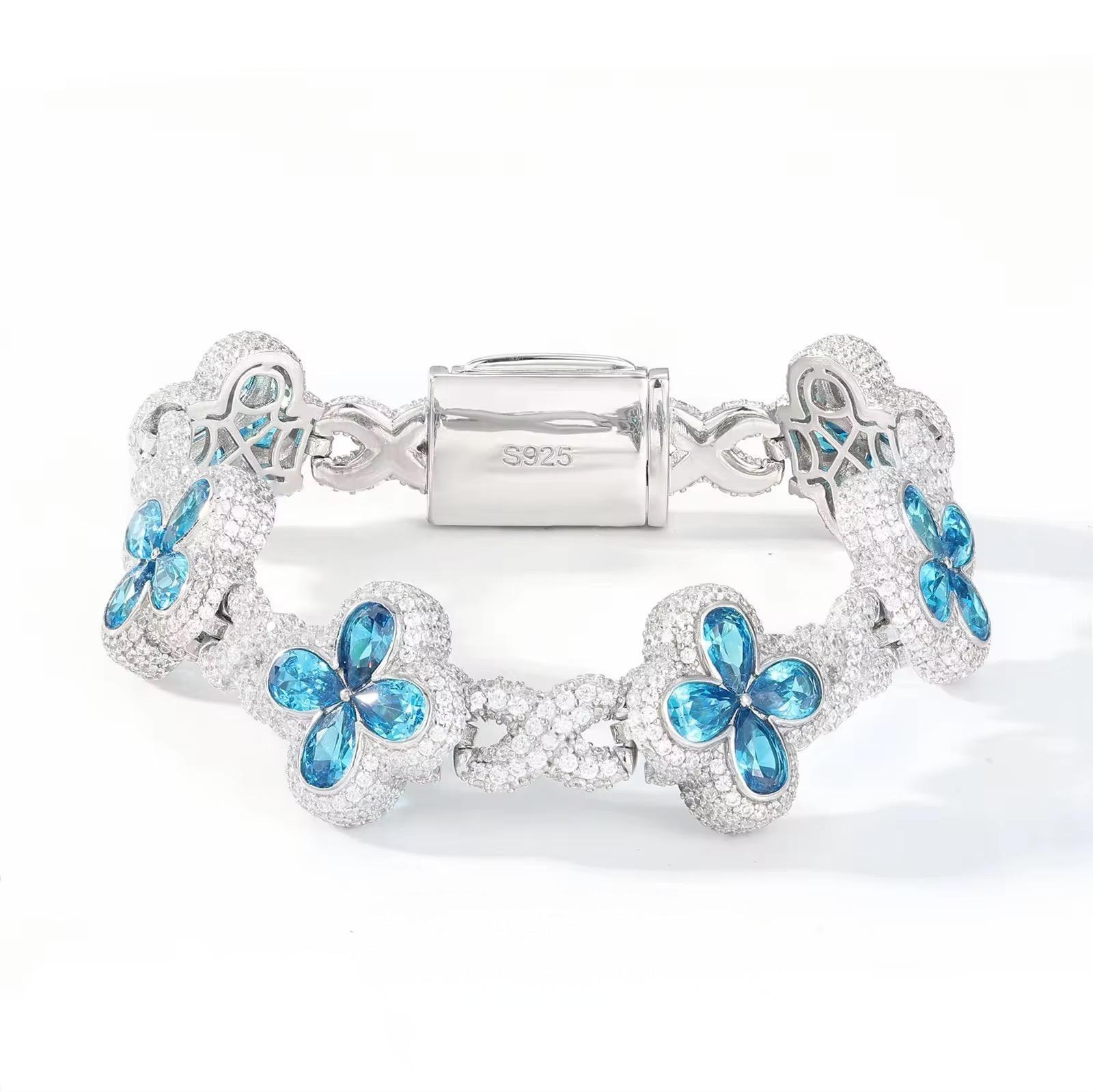 Bracelet "Lucky Leaf" - en moissanite